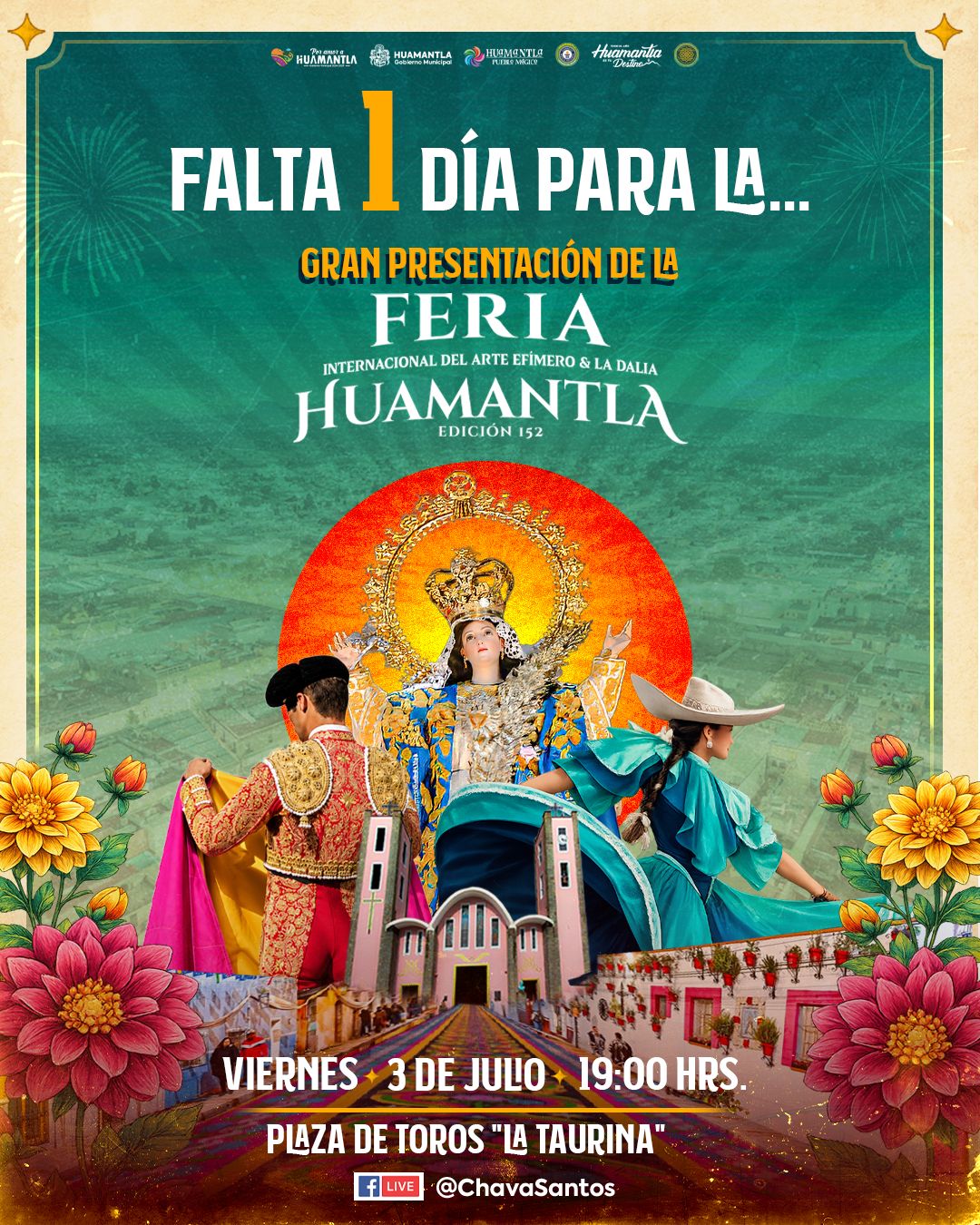 Huamantla está a un día de presentar la Feria Internacional del Arte Efímero y la Dalia 2026
